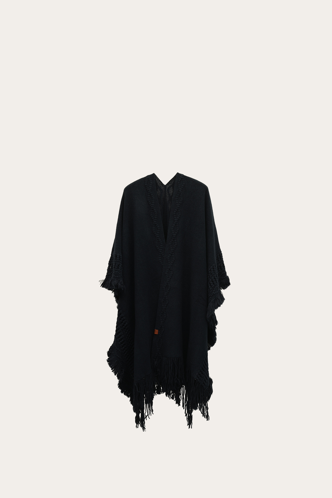 Navy Blazer Embellished Fringe Ruana | Frye Classic