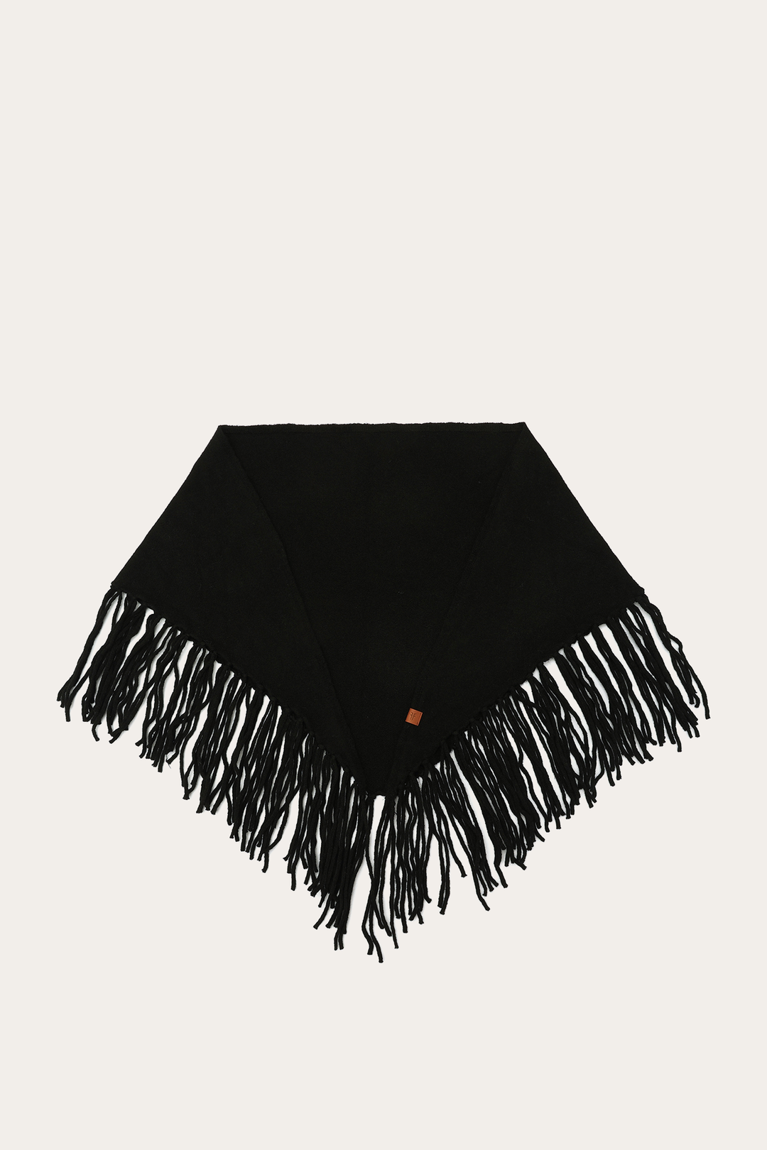 Black Long Fringe Triangle Scarf | Frye Featured