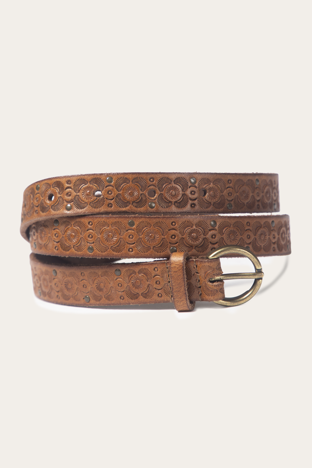 Light Whiskey 20mm Tooling & Stud Belt | Frye Popular
