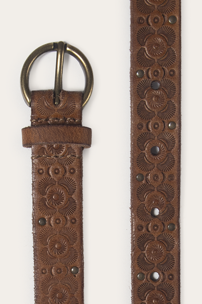 Light Whiskey 20mm Tooling & Stud Belt | Frye Popular