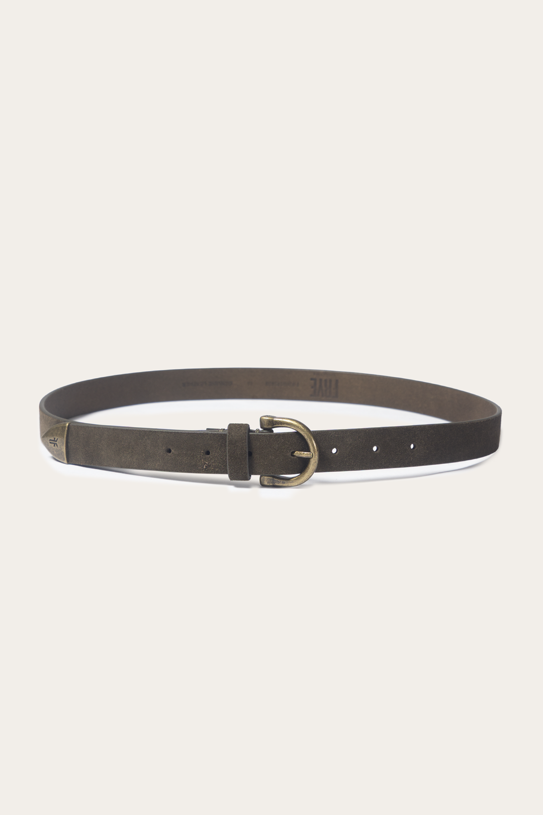 Light Olive 25mm Suede Horseshoe Buckle Belt | Frye Deals