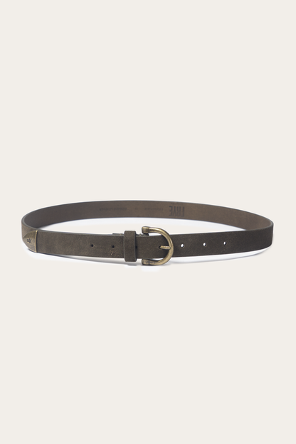 Light Olive 25mm Suede Horseshoe Buckle Belt | Frye Deals