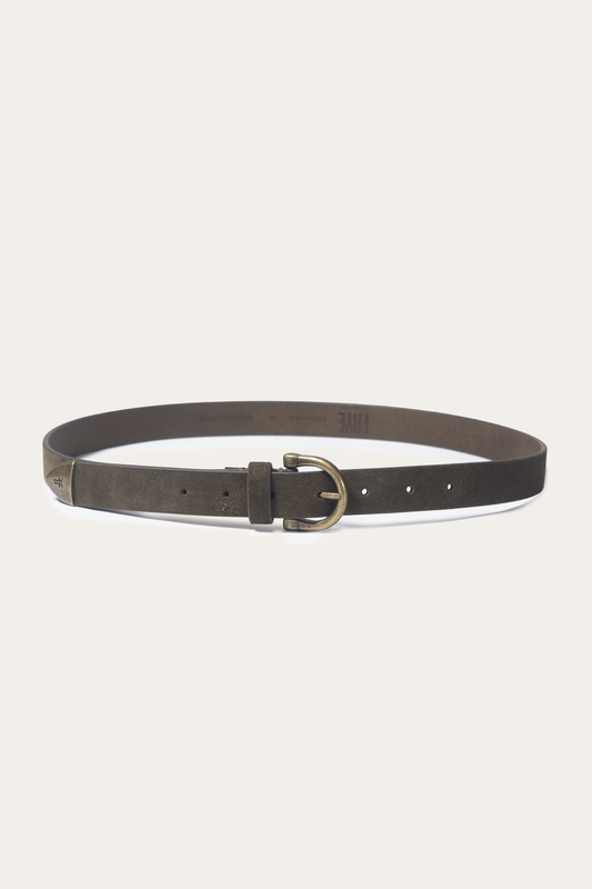 Light Olive 25mm Suede Horseshoe Buckle Belt | Frye Deals