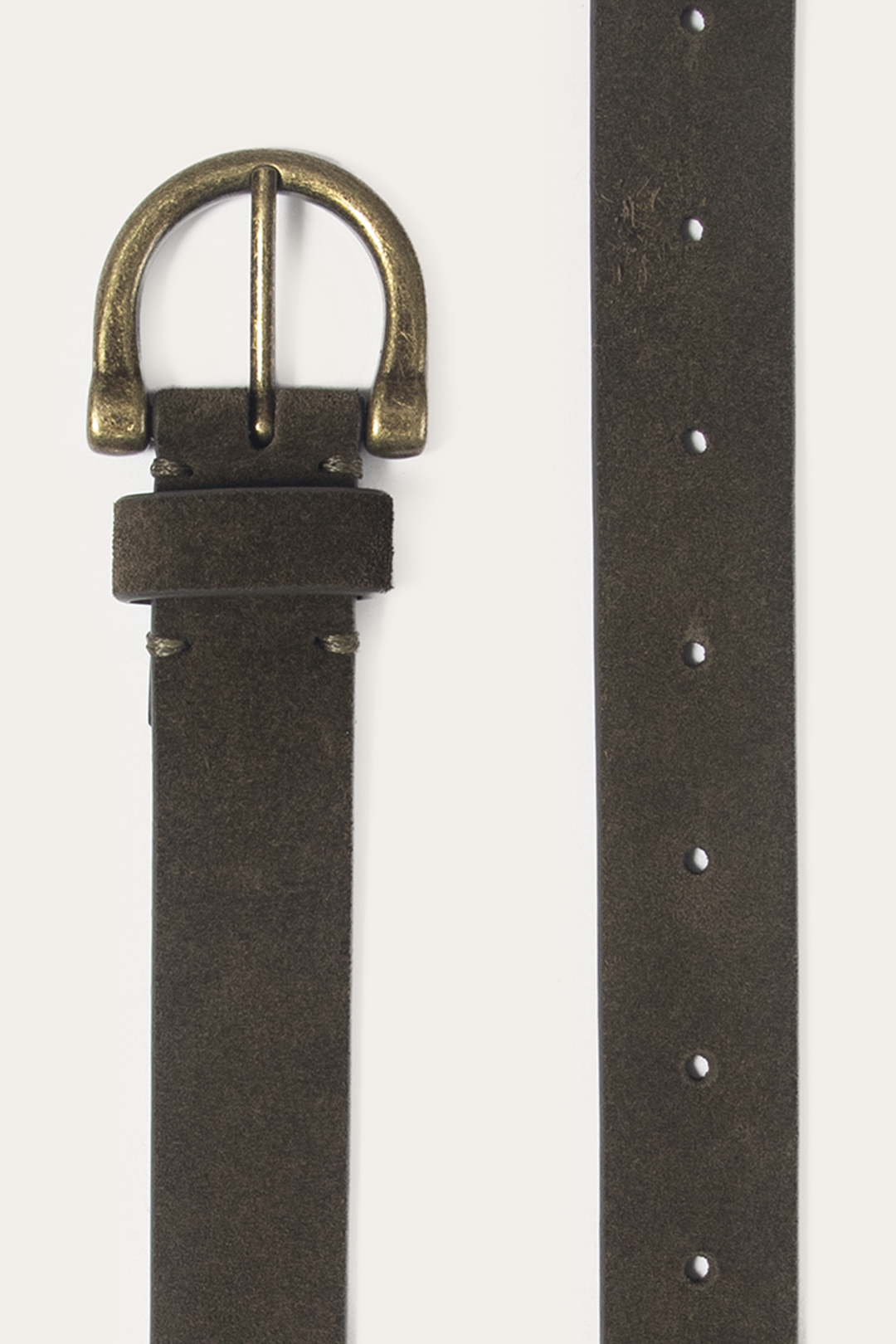 Light Olive 25mm Suede Horseshoe Buckle Belt | Frye Deals