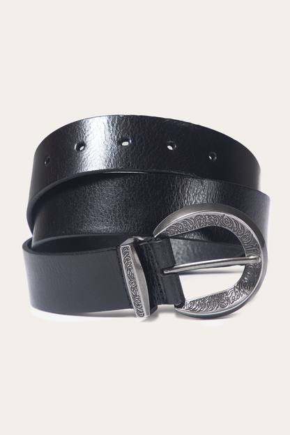 Black 35mm Engraved Buckle Belt | Frye Trending