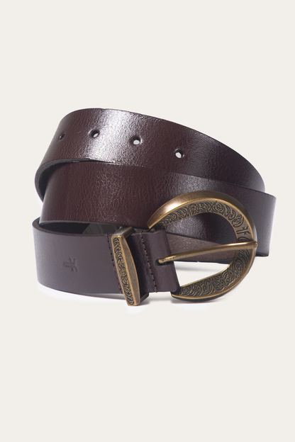 Brown 35mm Engraved Buckle Belt | Frye Special Offer