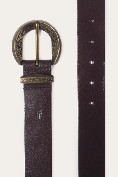 Brown 35mm Engraved Buckle Belt | Frye Special Offer