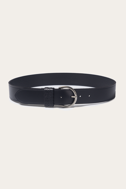Black 40mm Belt With Woven Keeper | Frye Popular