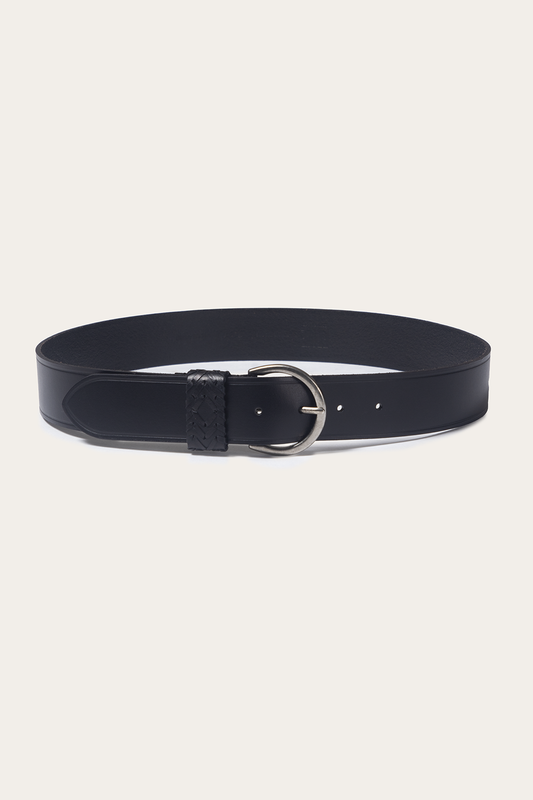 Black 40mm Belt With Woven Keeper | Frye Popular