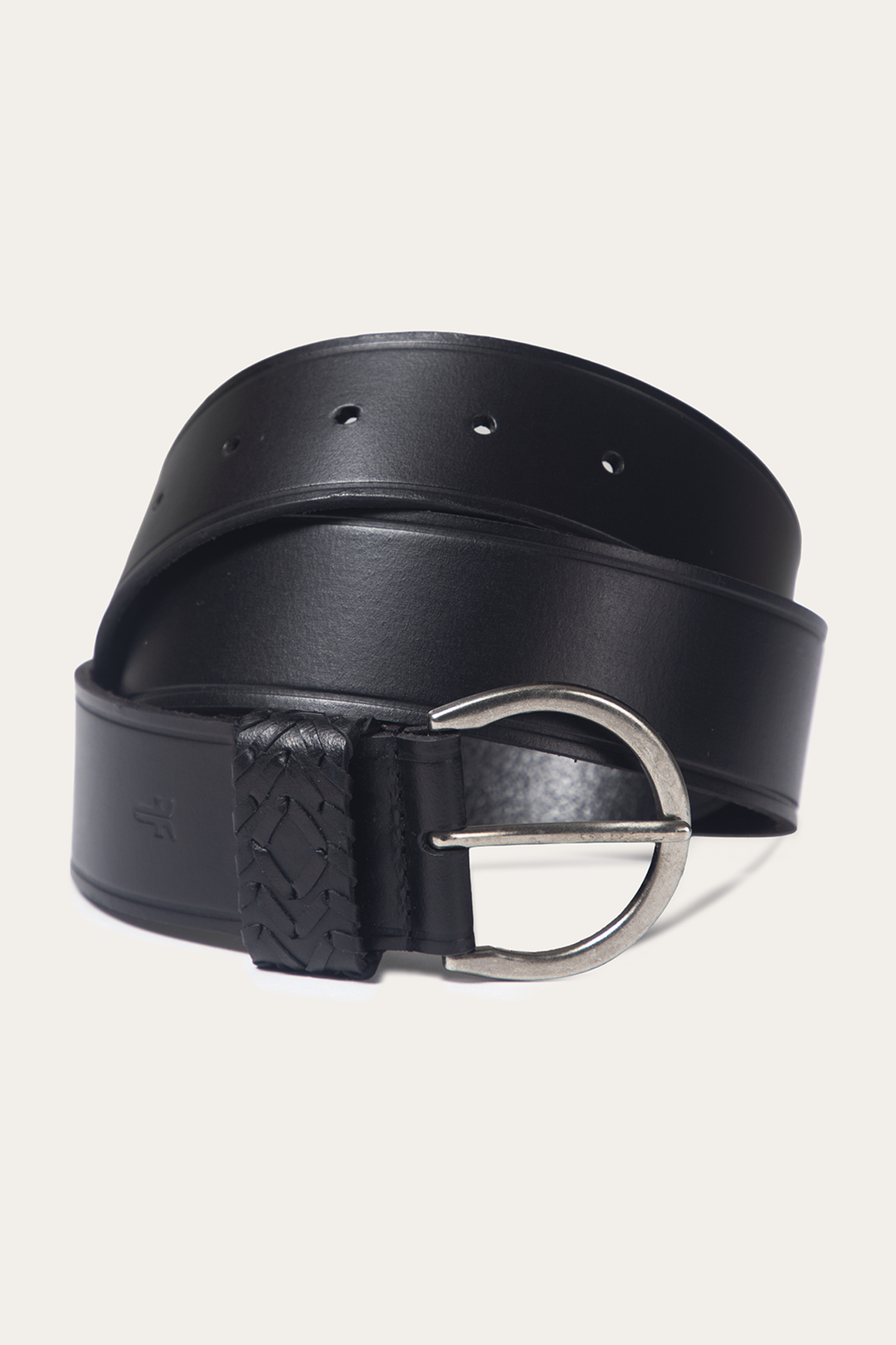 Black 40mm Belt With Woven Keeper | Frye Popular