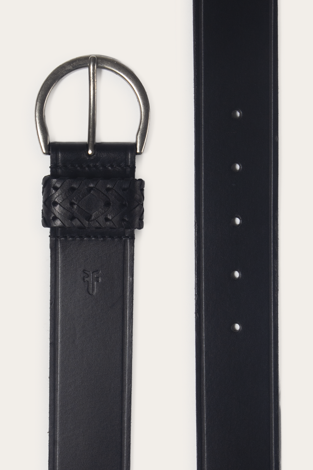 Black 40mm Belt With Woven Keeper | Frye Popular