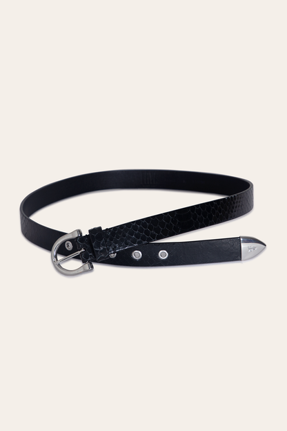 Women’s Black Snake 25mm Horseshoe Buckle Belt With Python | Frye Best Price