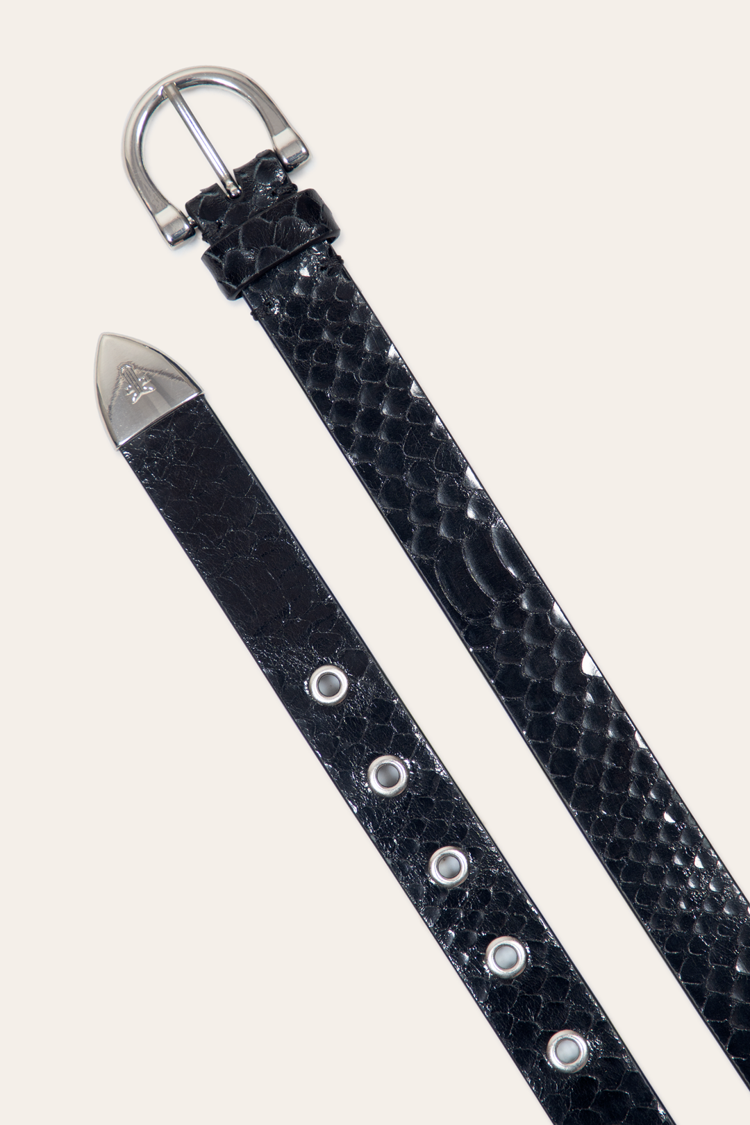 Women’s Black Snake 25mm Horseshoe Buckle Belt With Python | Frye Best Price