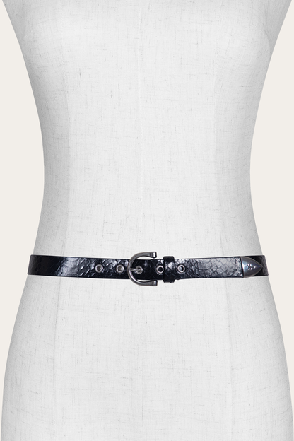 Women’s Black Snake 25mm Horseshoe Buckle Belt With Python | Frye Best Price