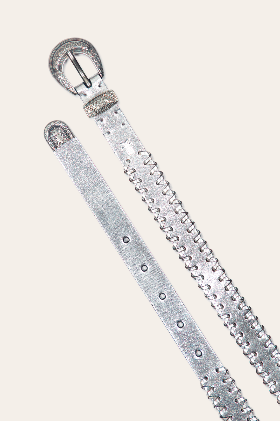 20mm Silver Leather Belt With 3-Piece Buckle Set | Frye Latest