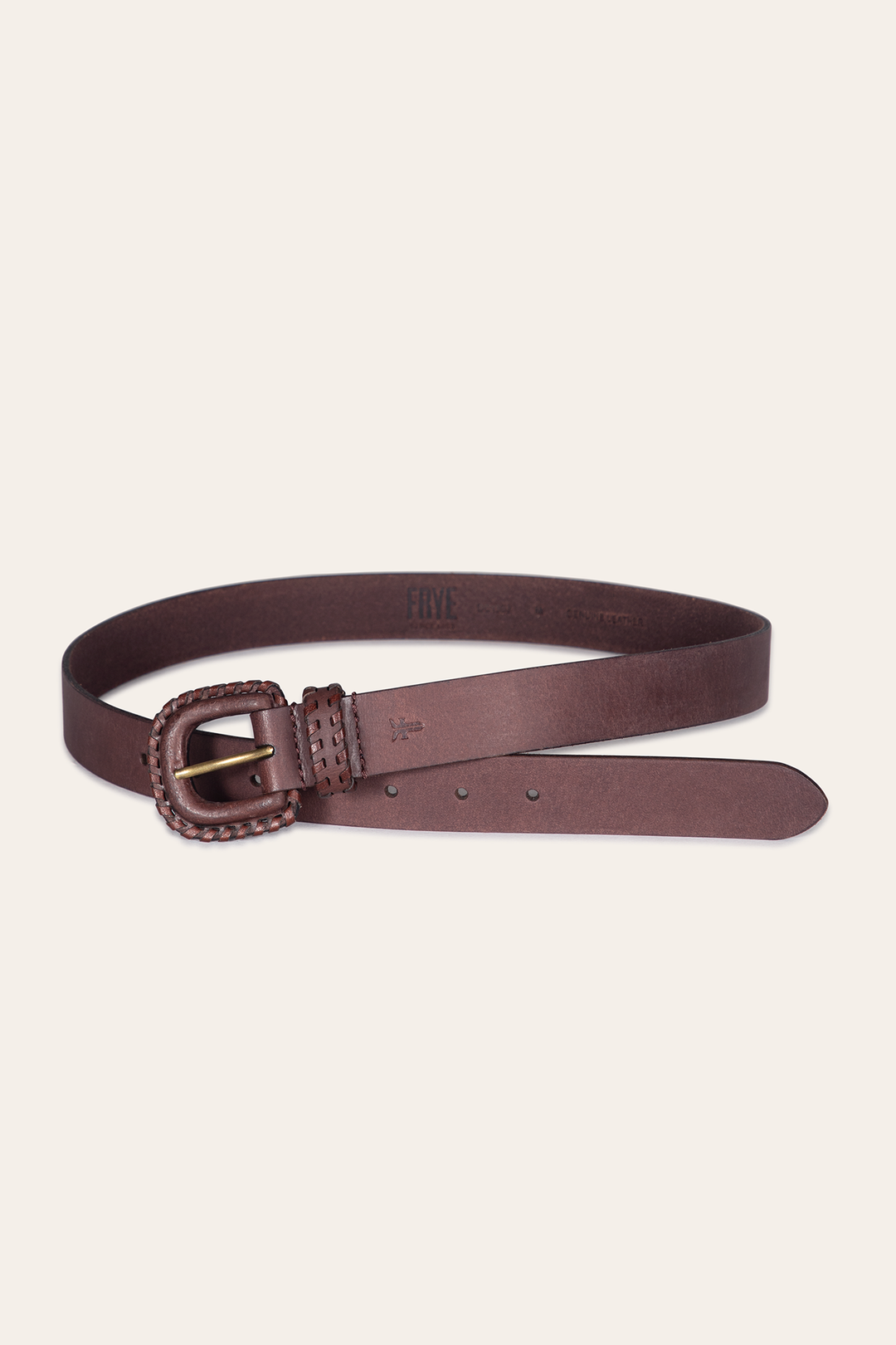 30mm Brown Leather Belt With Covered Buckle | Frye Recommended