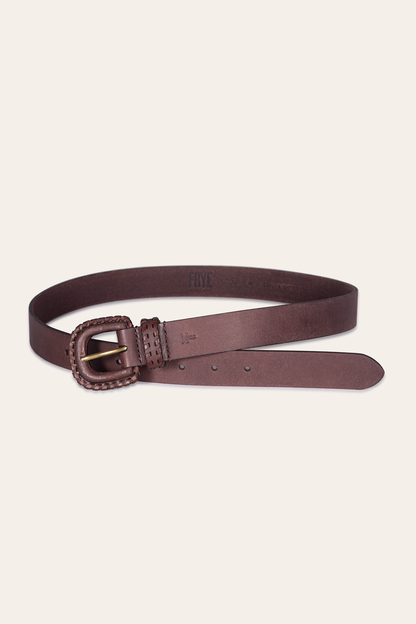 30mm Brown Leather Belt With Covered Buckle | Frye Recommended