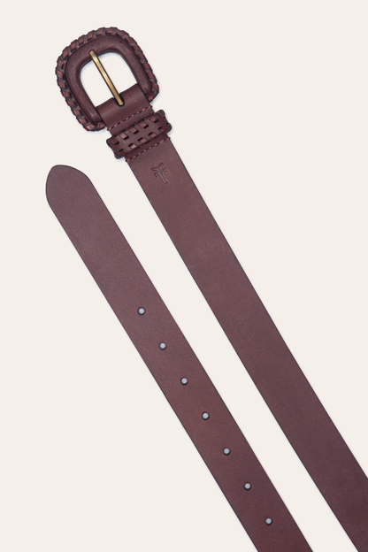 30mm Brown Leather Belt With Covered Buckle | Frye Recommended