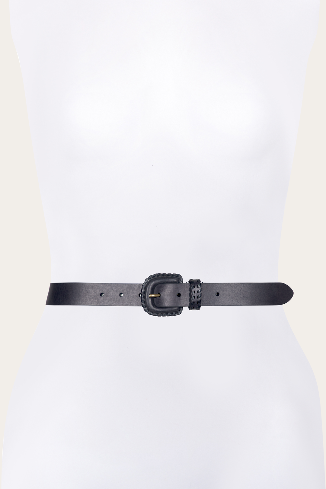 30mm Black Leather Belt With Covered Buckle | Frye Smart Buy