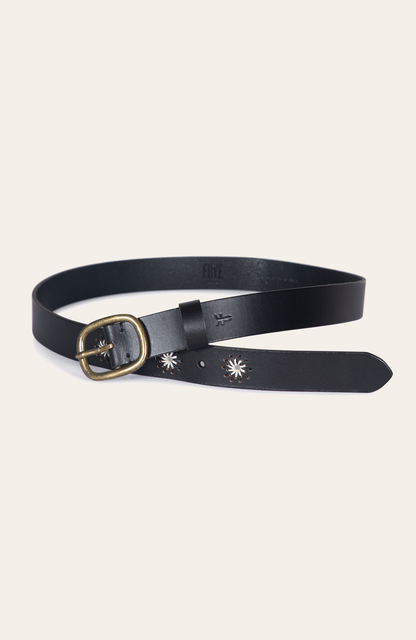 30mm Black Belt With Embroidered Holes | Frye Sale