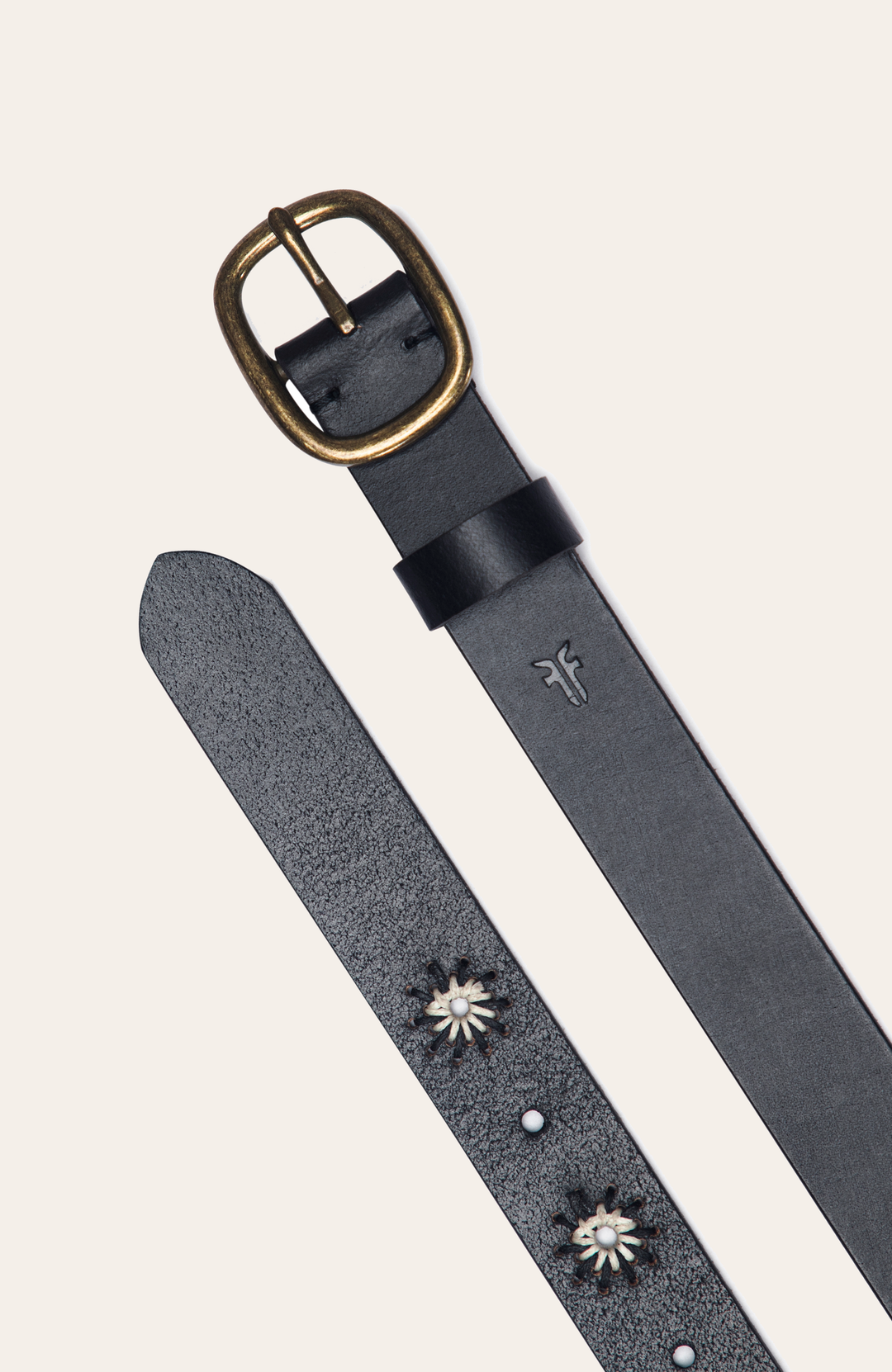30mm Black Belt With Embroidered Holes | Frye Sale