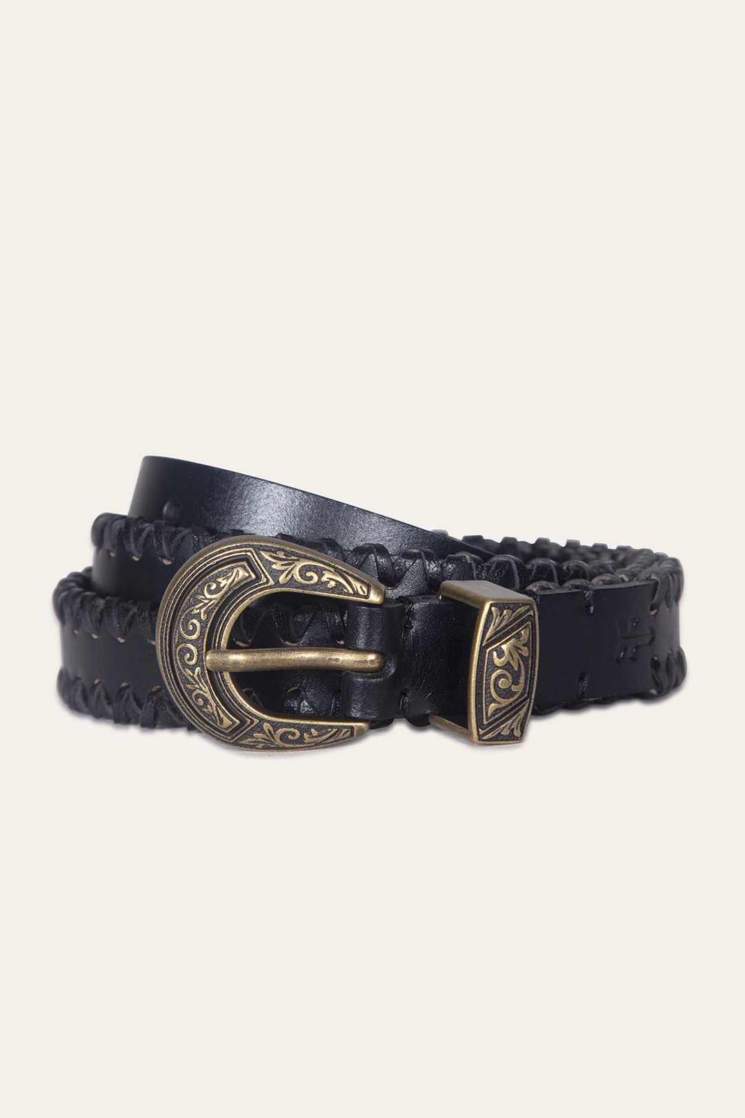 20mm Black Leather Belt With 3-Piece Buckle Set | Frye Best Seller