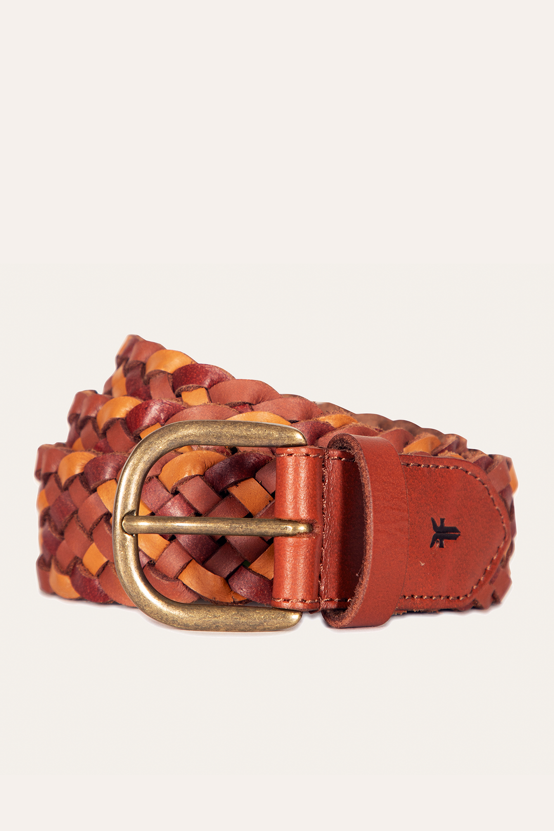 35mm Tonal Woven Leather Belt in Tan | Frye Customer Favorite
