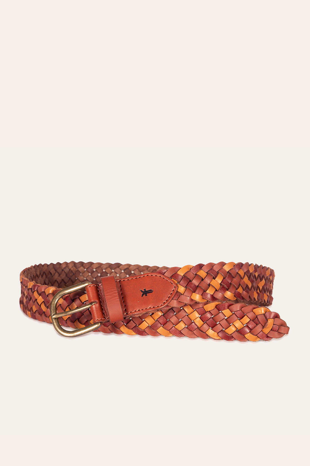 35mm Tonal Woven Leather Belt in Tan | Frye Customer Favorite