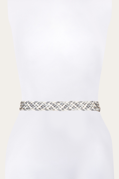 35mm Washed Denim Woven Leather Belt | Frye Quality