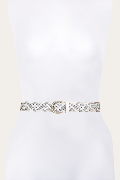 35mm Washed Denim Woven Leather Belt | Frye Quality