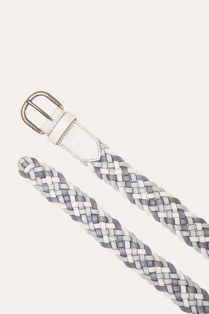 35mm Washed Denim Woven Leather Belt | Frye Quality
