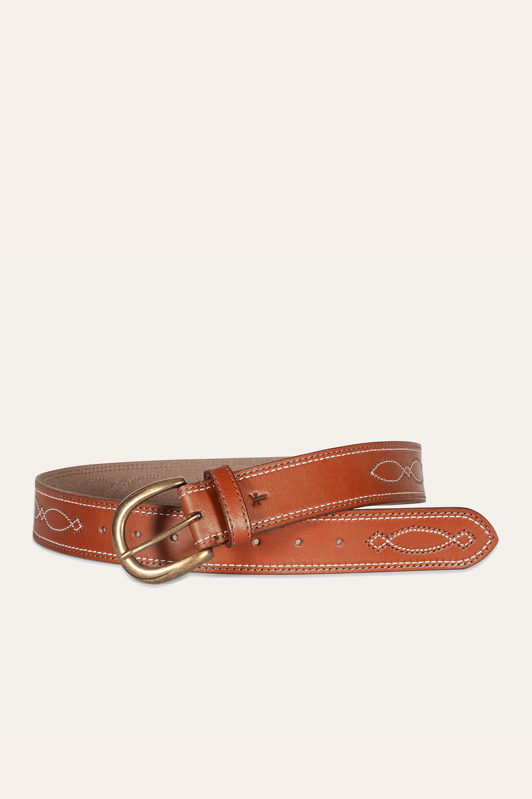 40mm Tan Belt With 2-Tone Stitch | Frye Smart Buy