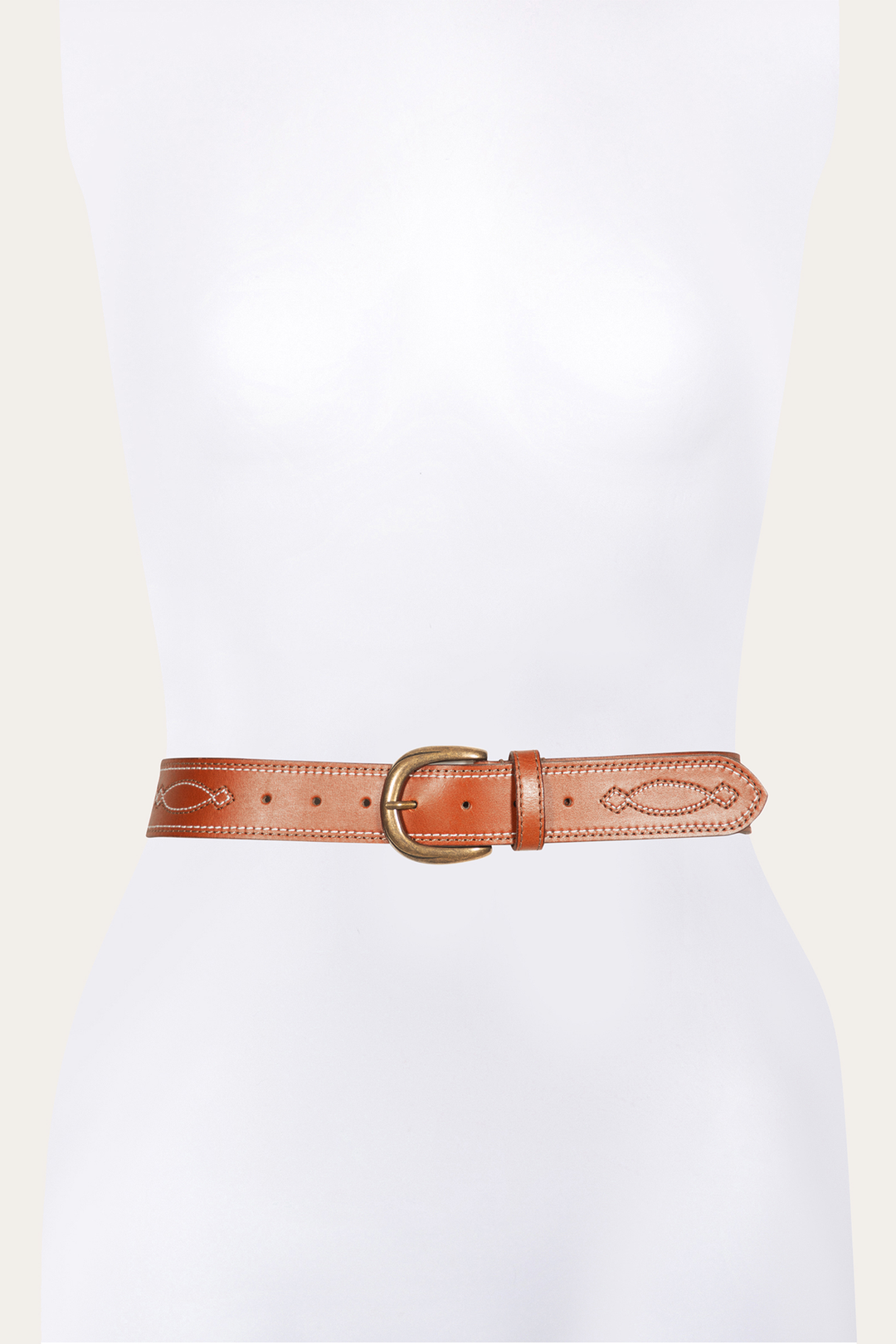 40mm Tan Belt With 2-Tone Stitch | Frye Smart Buy