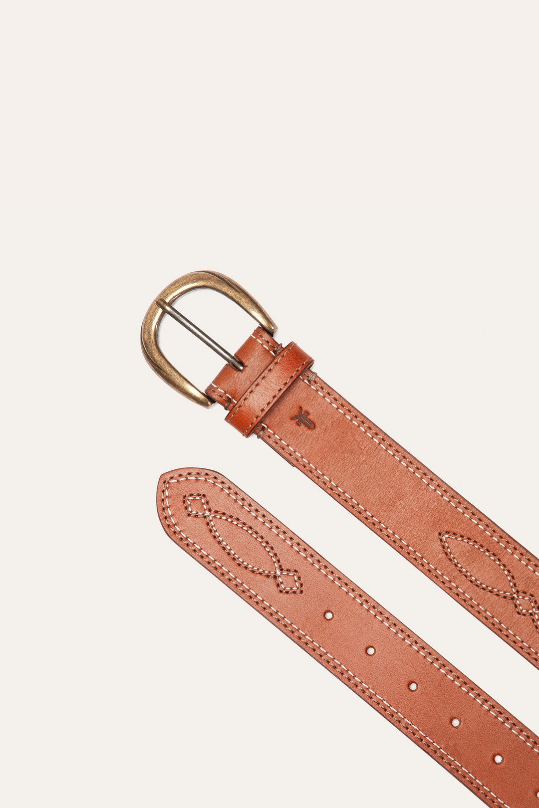 40mm Tan Belt With 2-Tone Stitch | Frye Smart Buy