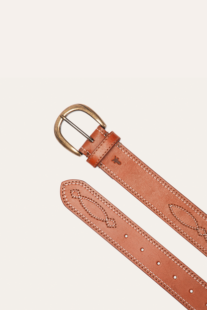 40mm Tan Belt With 2-Tone Stitch | Frye Smart Buy