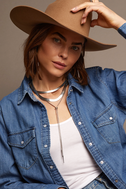 Women’s Extra Bold Herringbone Necklace | Aurate x The Frye Company | Frye Special Offer