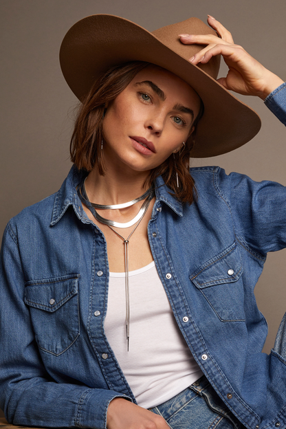Women’s Bold Herringbone Necklace | Aurate x The Frye Company | Frye Value