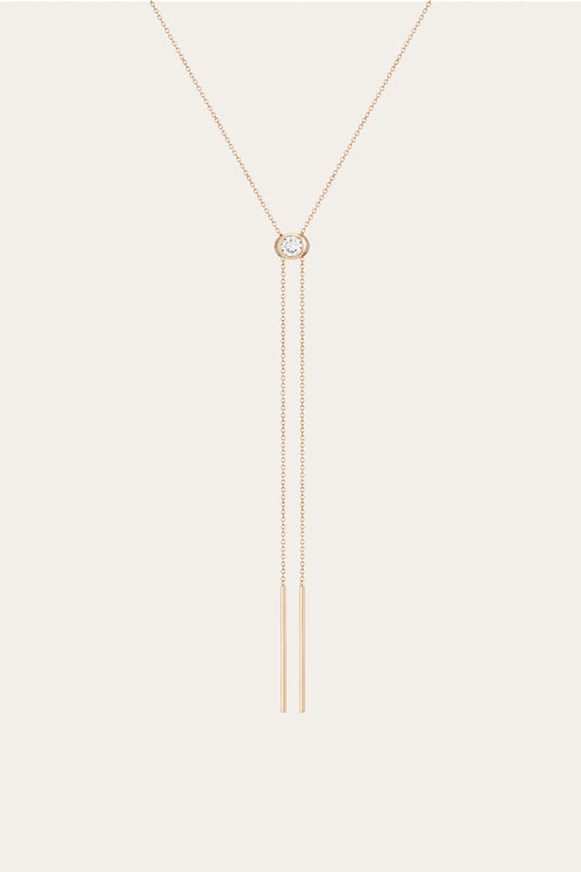 Women’s Lab Grown White Sapphire Bolo Necklace | Aurate x The Frye Company | Frye Trusted