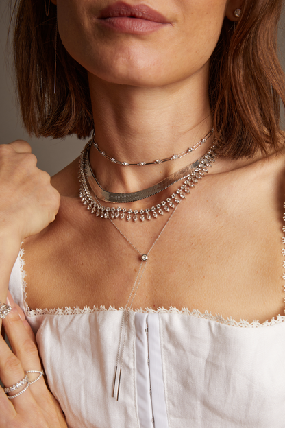 Women’s Lab Grown White Sapphire Bolo Necklace | Aurate x The Frye Company | Frye Best Seller