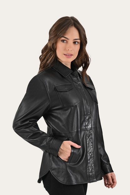 Black Bailor Shirt Jacket | Frye Recommended