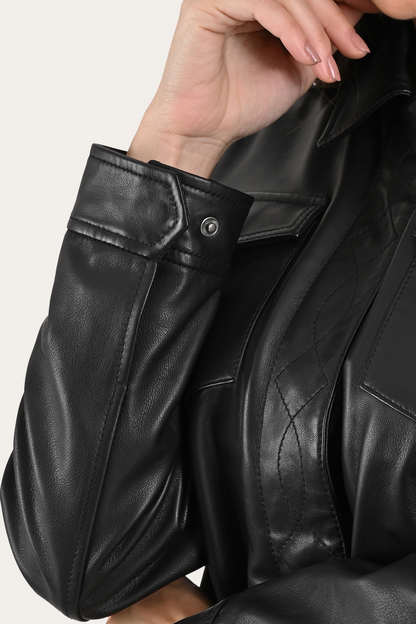 Black Bailor Shirt Jacket | Frye Recommended