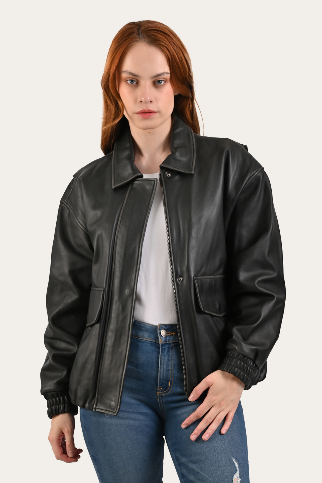 Black Harper Oversized Bomber | Frye Everyday