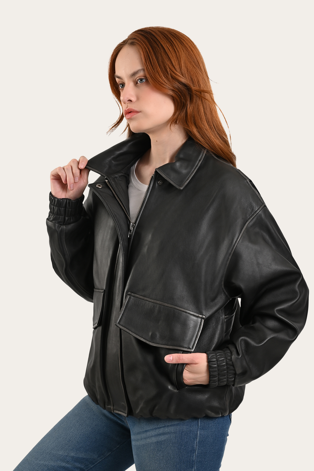 Black Harper Oversized Bomber | Frye Everyday