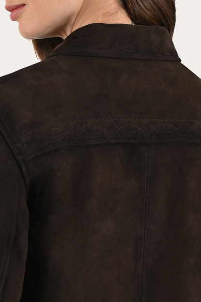 Dark Brown Avett Overshirt Jacket | Frye Exclusive