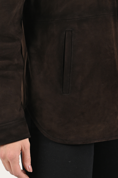 Dark Brown Avett Overshirt Jacket | Frye Exclusive
