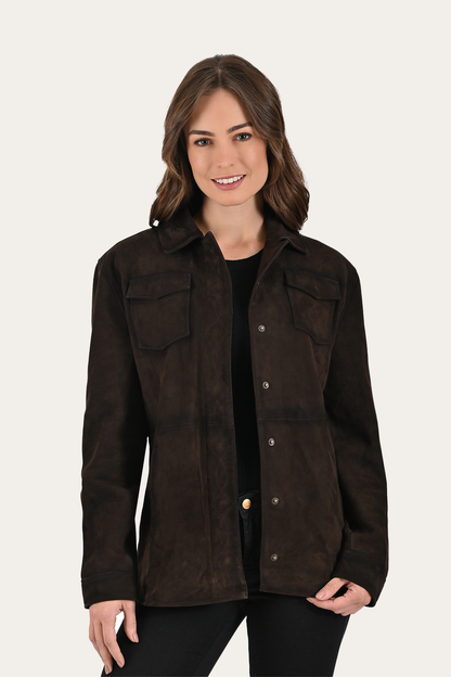 Dark Brown Avett Overshirt Jacket | Frye Exclusive