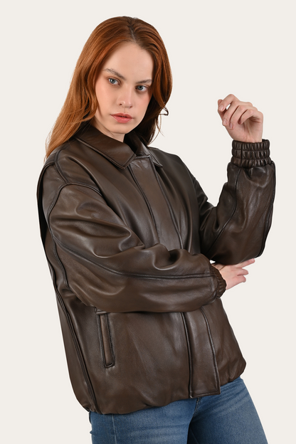 Tobacco Harper Oversized Bomber | Frye Smart Buy