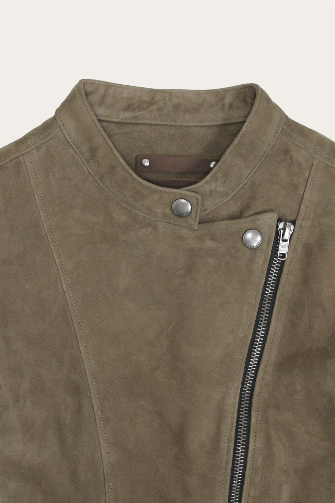 Women’s Taupe Jace Hybrid Biker Racer Suede Jacket | Frye Deals