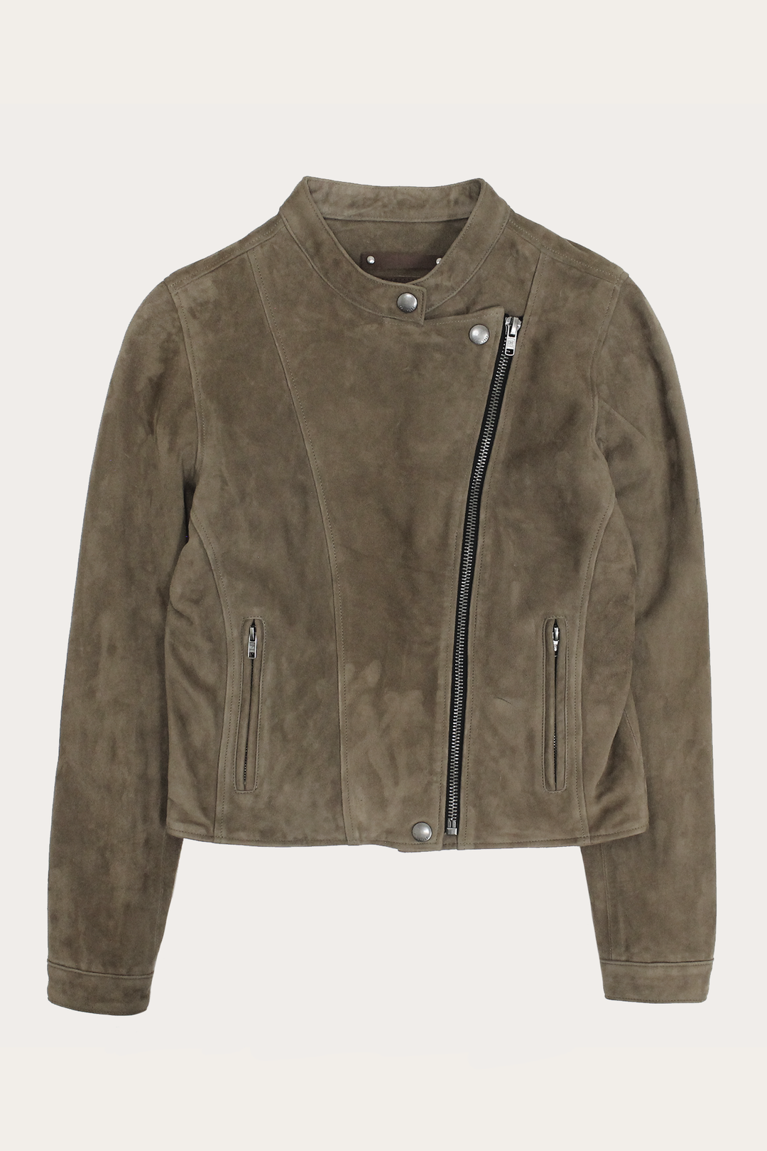Women’s Taupe Jace Hybrid Biker Racer Suede Jacket | Frye Deals