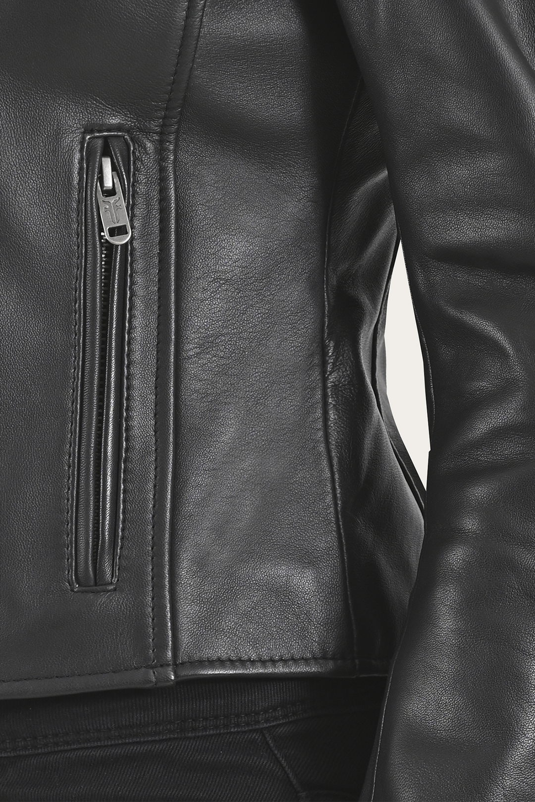 Women’s Black Heathe Leather Racer Jacket | Frye Classic
